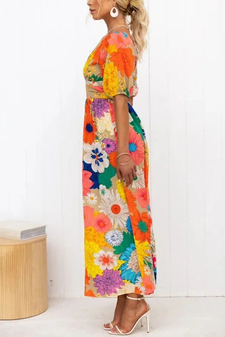 Charlotte - Robe À Manches Bouffantes Et Imprimé Floral