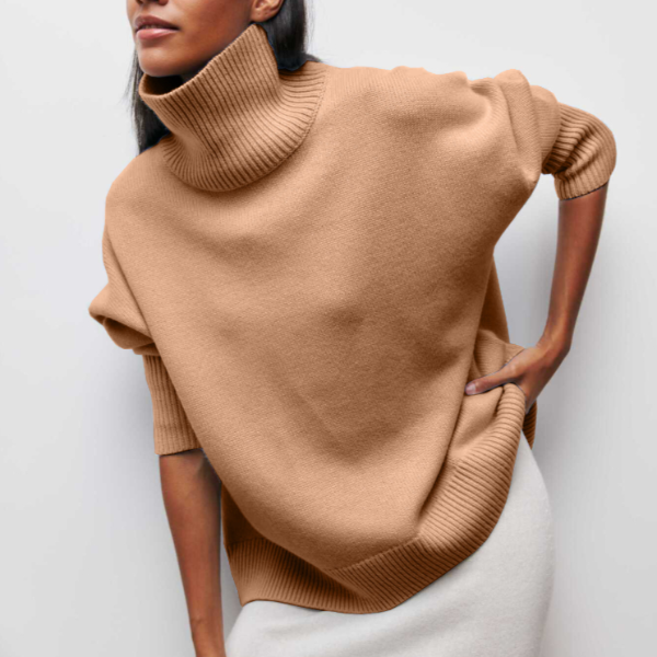 Mei - Col Roulé en Coton Oversize Confortable pour Femmes