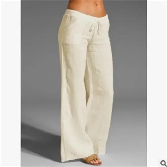 Élise - Pantalon Large Confortable À Cordon De Serrage
