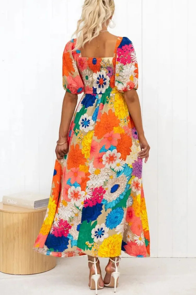 Charlotte - Robe À Manches Bouffantes Et Imprimé Floral