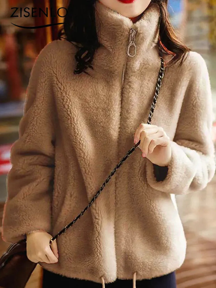 Veste à col roulé double-face rembourrée pour femme