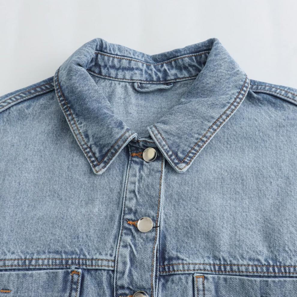 Joanne - Veste en Denim pour Femme avec Grandes Poches