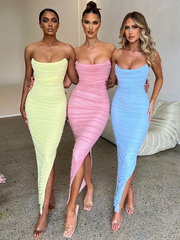 Liana - Robe longue sans bretelles