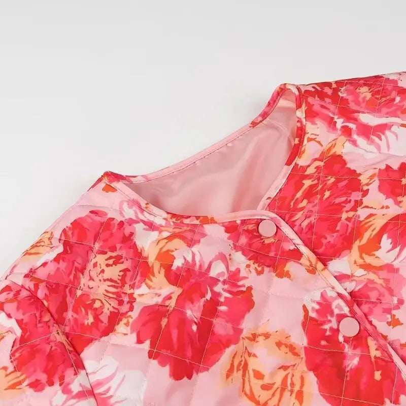 Veste matelassée rose hiver et automne - Hortense