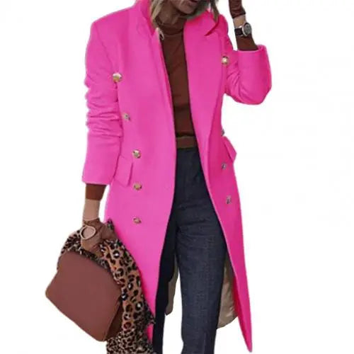 Veste en laine à double boutonnage pour femme