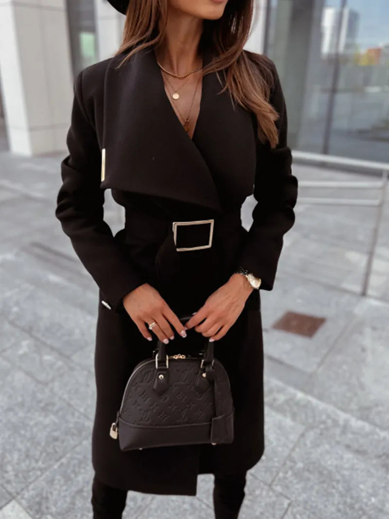 Manteau simple à manches longues pour femme