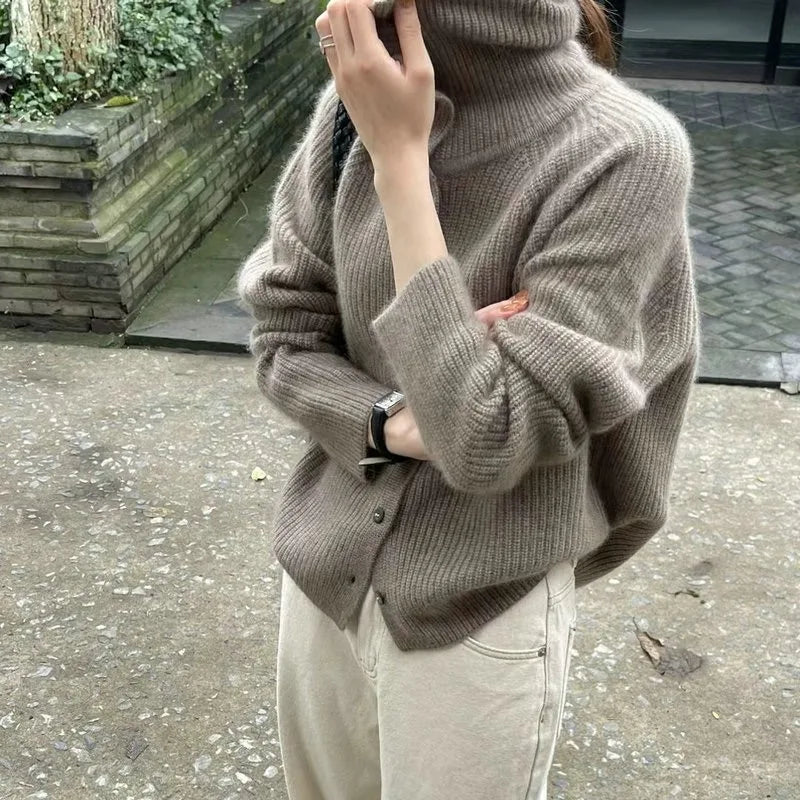 Mira - Gilet Col Roulé Stylé pour Femmes