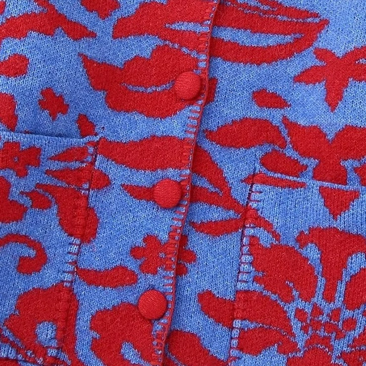 Florencia - Cardigan vintage en jacquard à fleurs