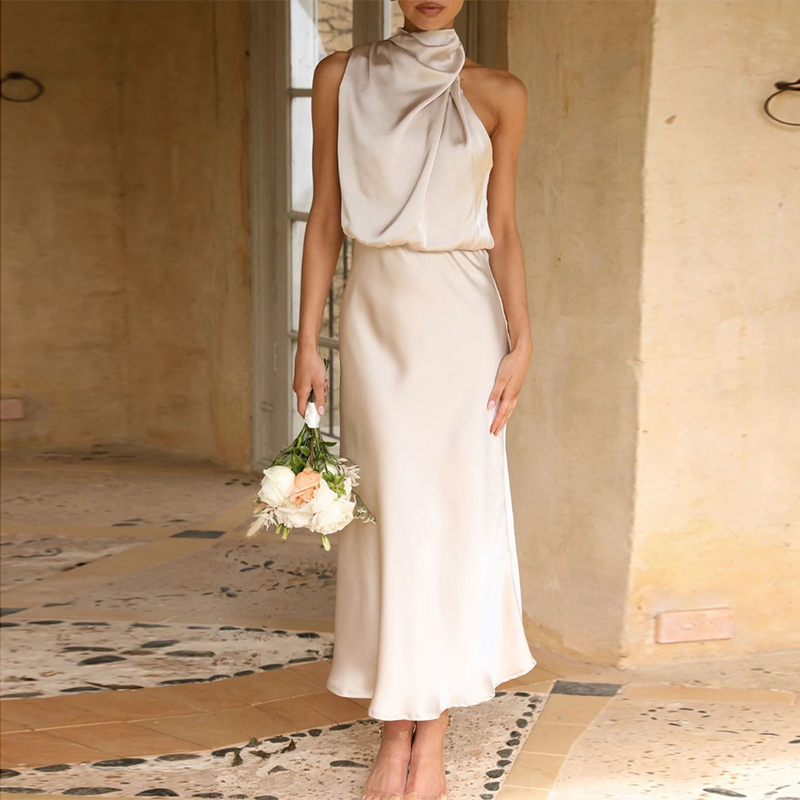 Sirena - Robe asymétrique en satin