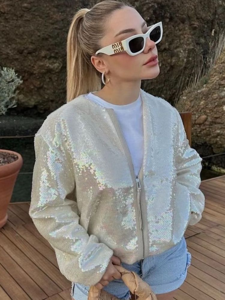 Blouson aviateur à paillettes - Arnie