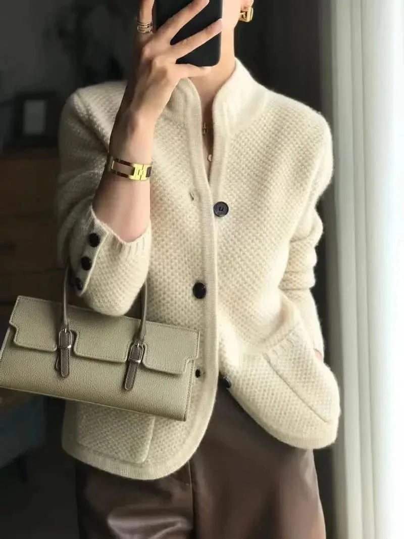 Veste chaude et confortable en laine de cachemire pour femme