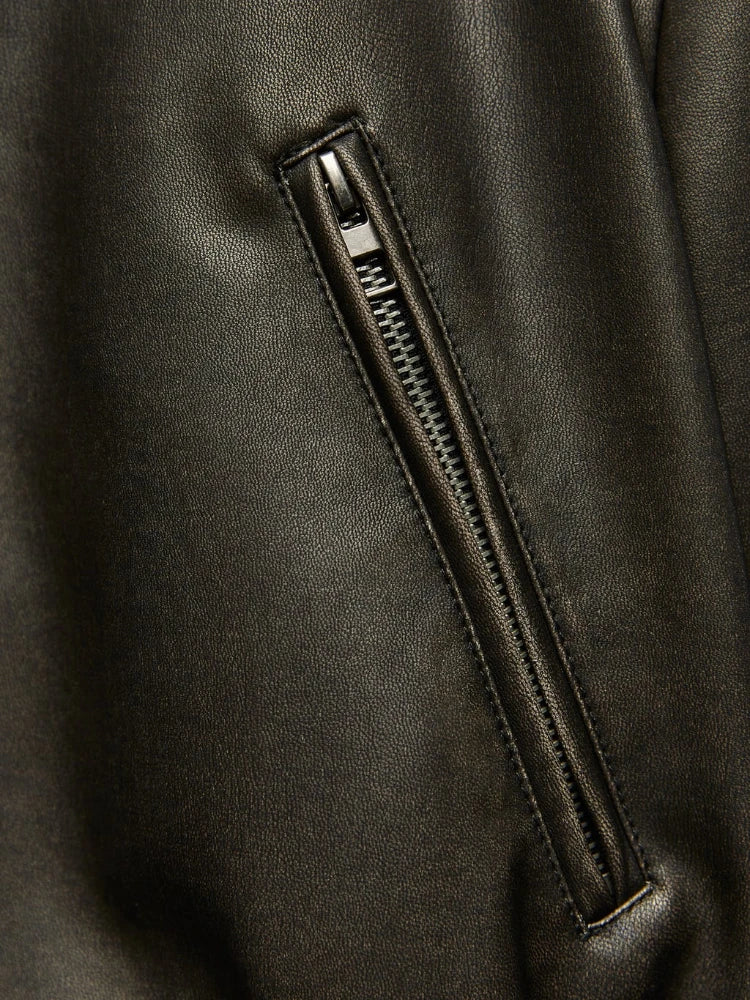 Camille - Blouson Bombardier Court Aspect Cuir