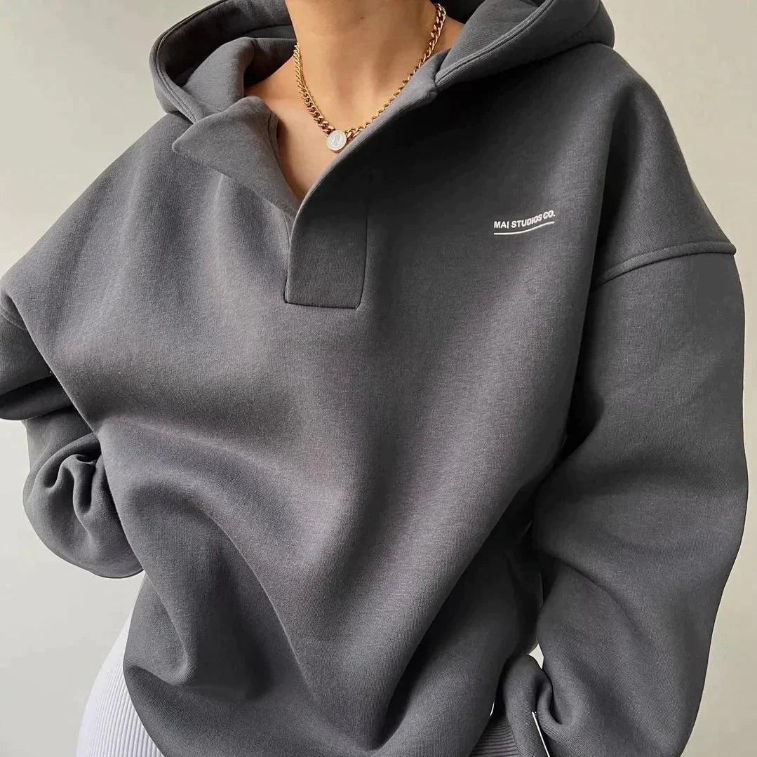 Sweat-shirt hiver Elegance avec col en V