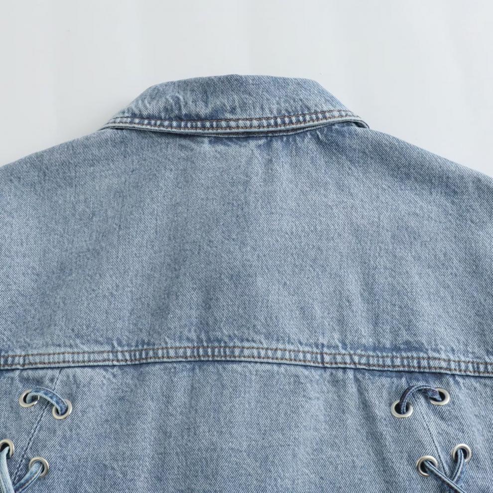 Joanne - Veste en Denim pour Femme avec Grandes Poches