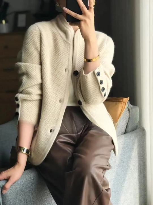 Veste chaude et confortable en laine de cachemire pour femme