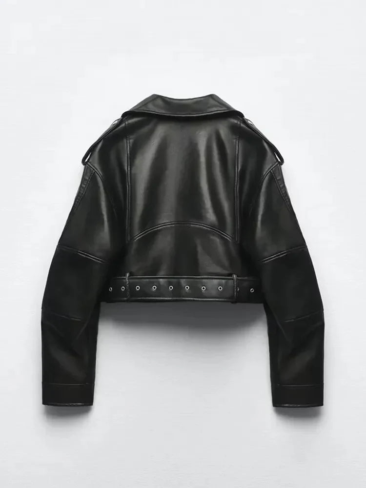 Veste de motard à fermeture Éclair pour femme