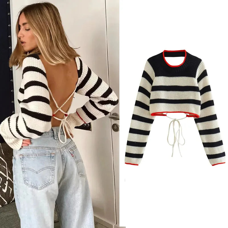 Pull rayé en tricot court - Mirjana