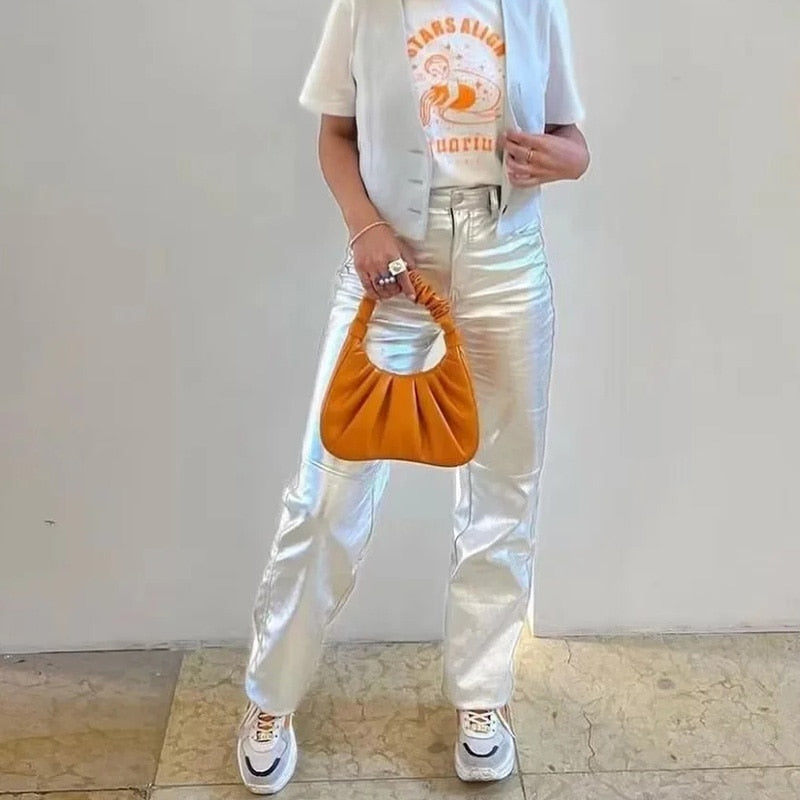 Clémence - Pantalon argenté