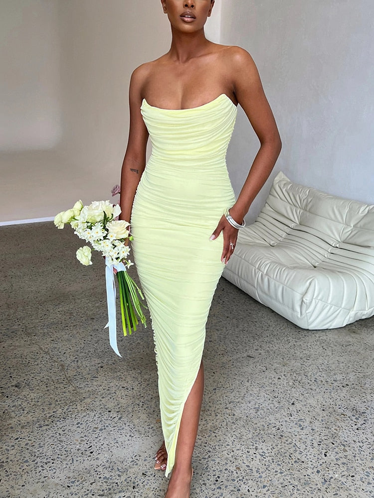 Liana - Robe longue sans bretelles