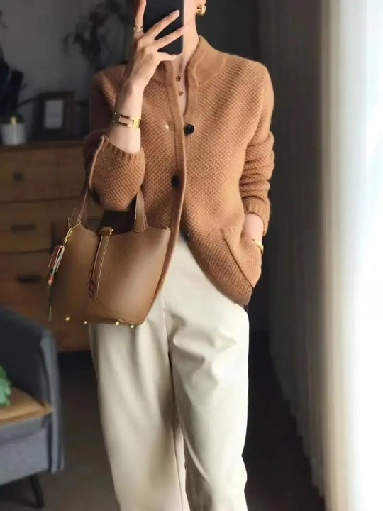 Veste chaude et confortable en laine de cachemire pour femme