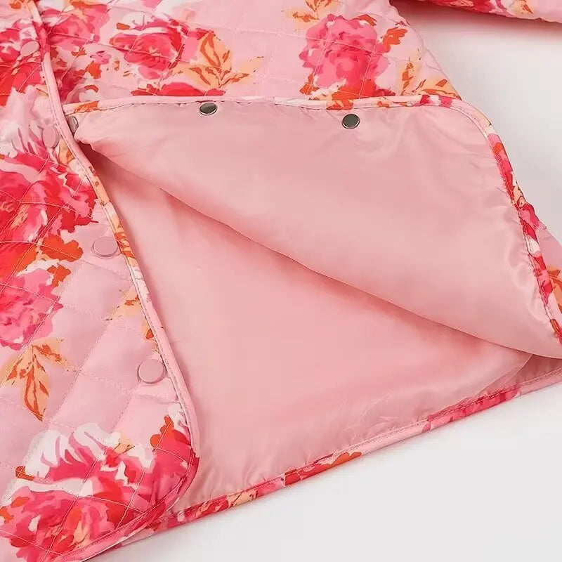 Veste matelassée rose hiver et automne - Hortense