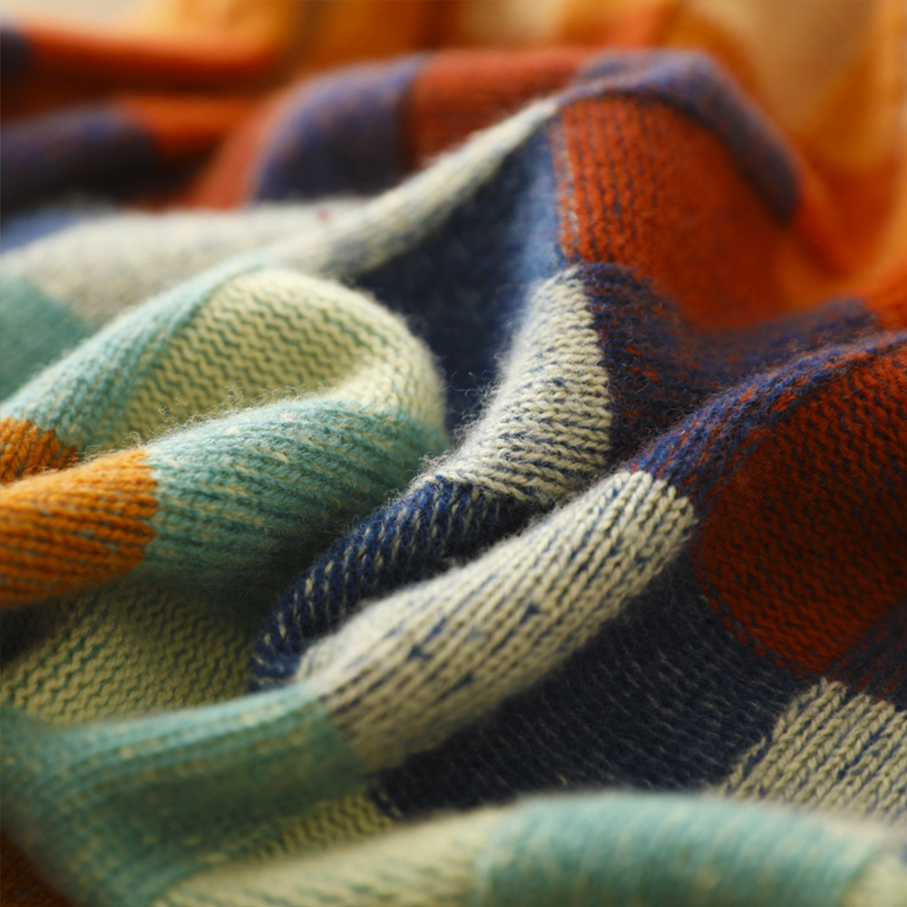 Vanessa - Pull à Col Roulé Patchwork Coloré Stylé pour l'Automne pour Femmes
