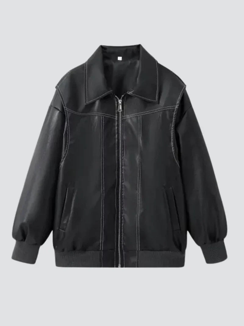 Veste en cuir oversize – Atiyah