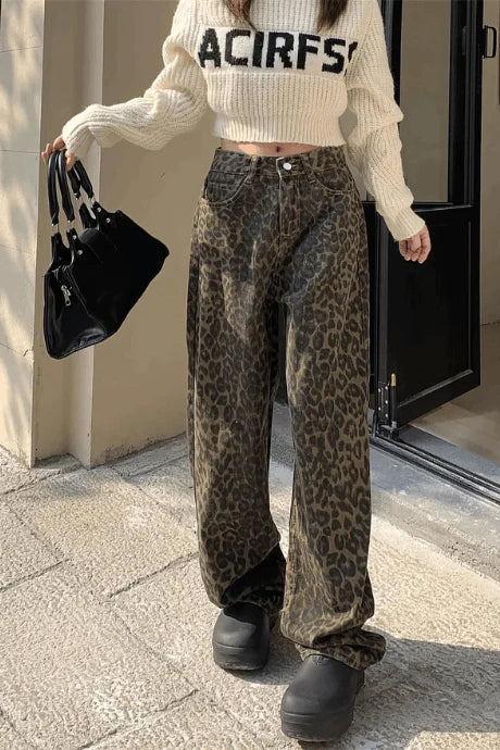 Dulce - Jean léopard vintage pour Femme