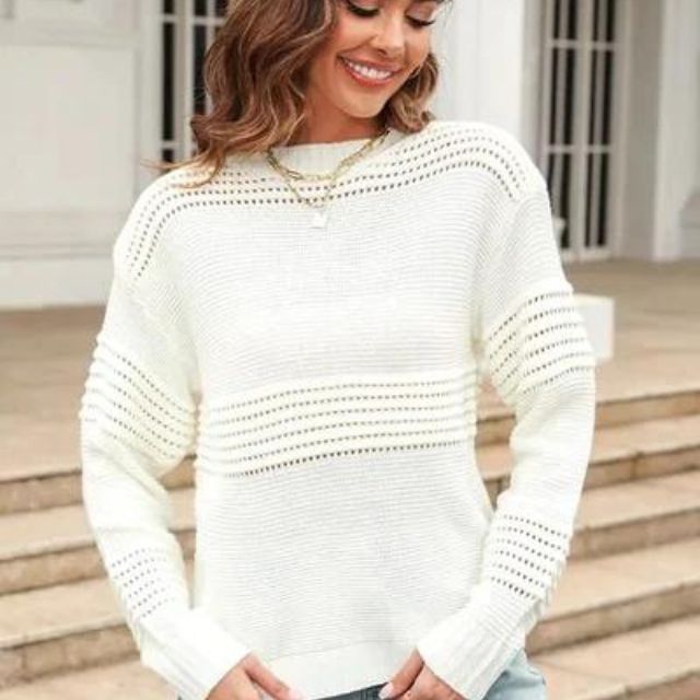 Johana - Pull ouvert à manches longues en maille