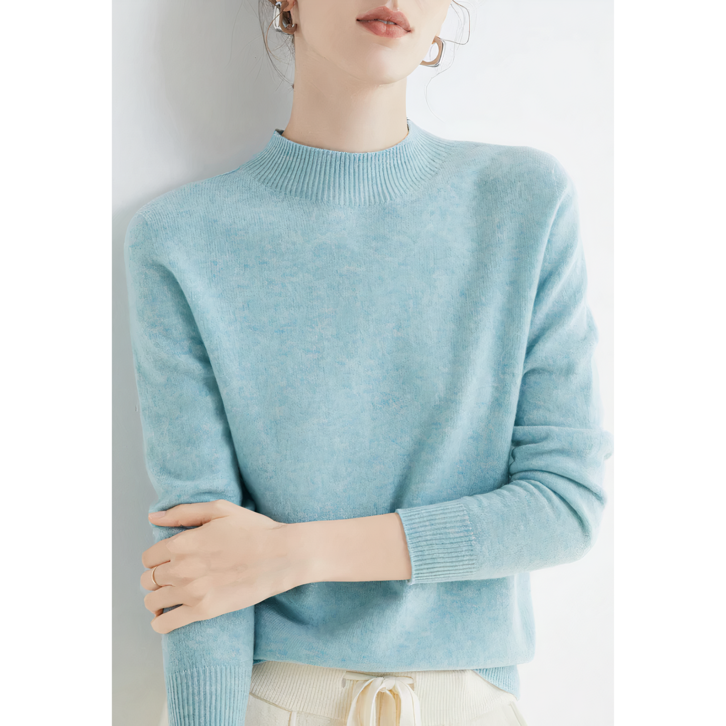 Pull chaud à col roulé pour femme - Alla