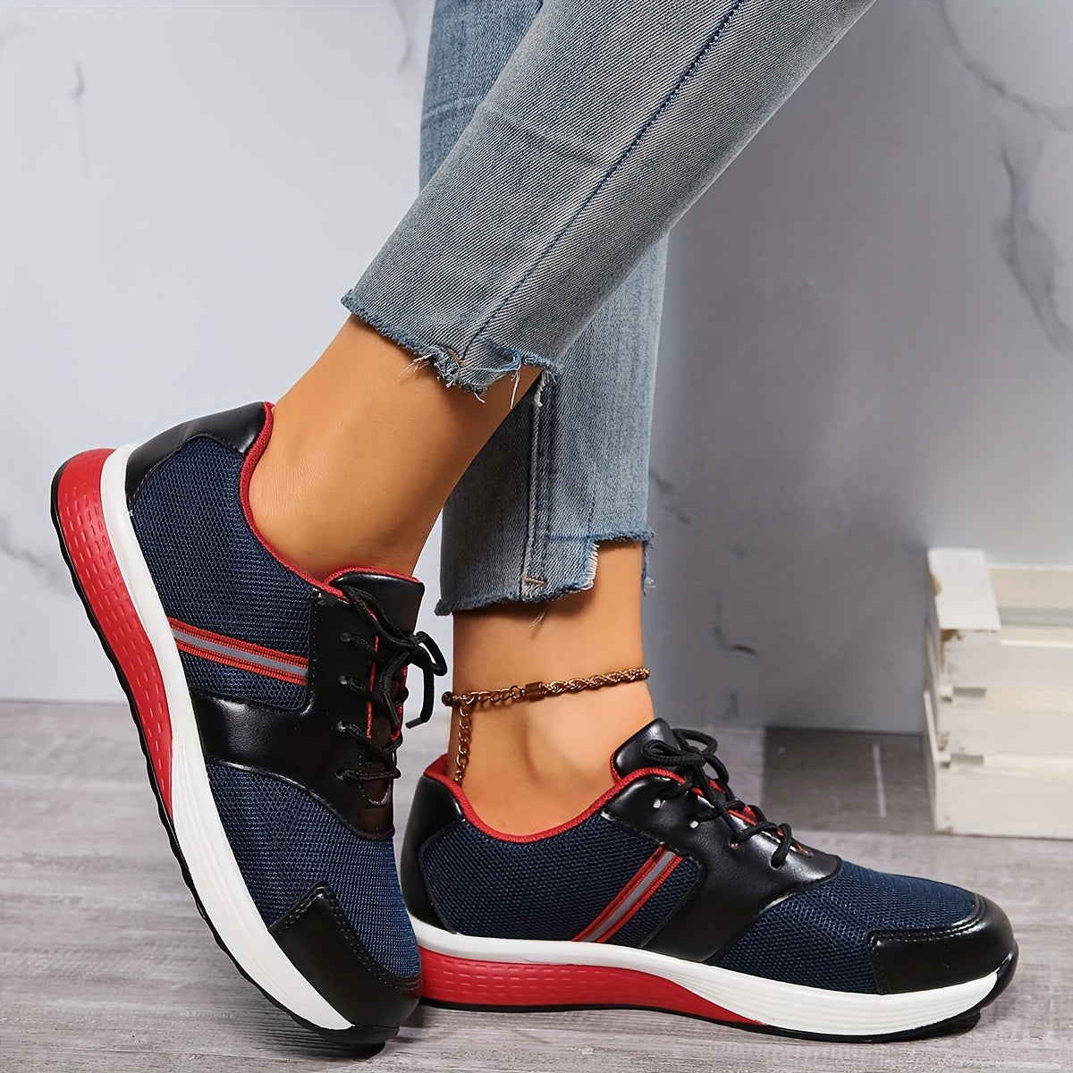 Aurélie - Baskets Bleu Foncé