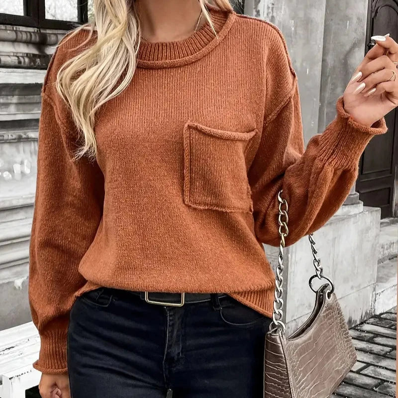 Isabelle - Pull avec Col Rond pour Femmes
