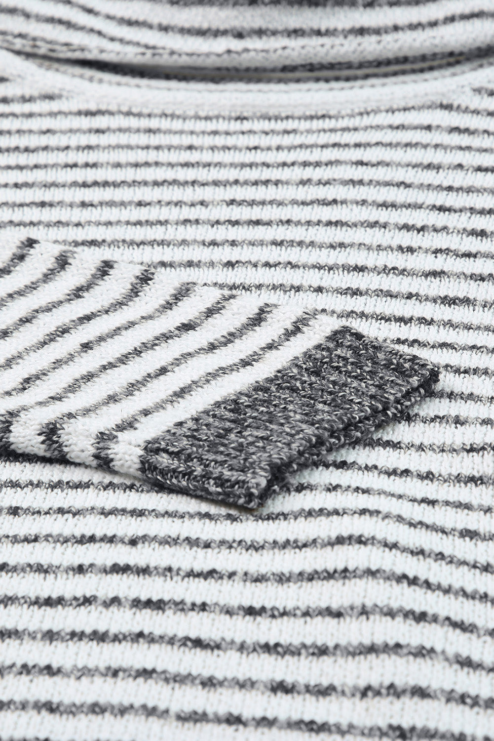 Isla - Pull col roulé rayé gris pour femme
