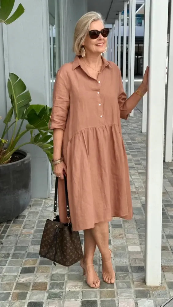 Lerna - Robe de loisirs en lin doux pour femmes