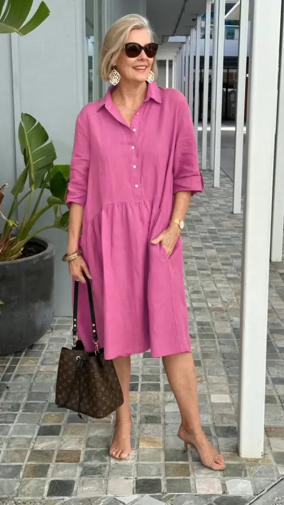 Lerna - Robe de loisirs en lin doux pour femmes