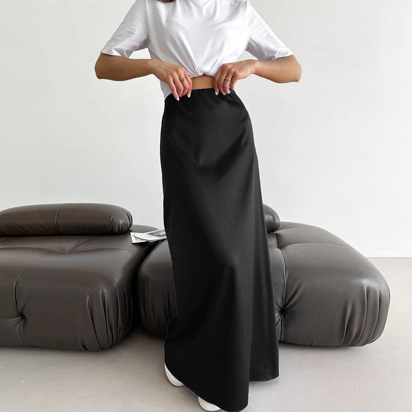 Elora | Jupe Longue Slim Noire