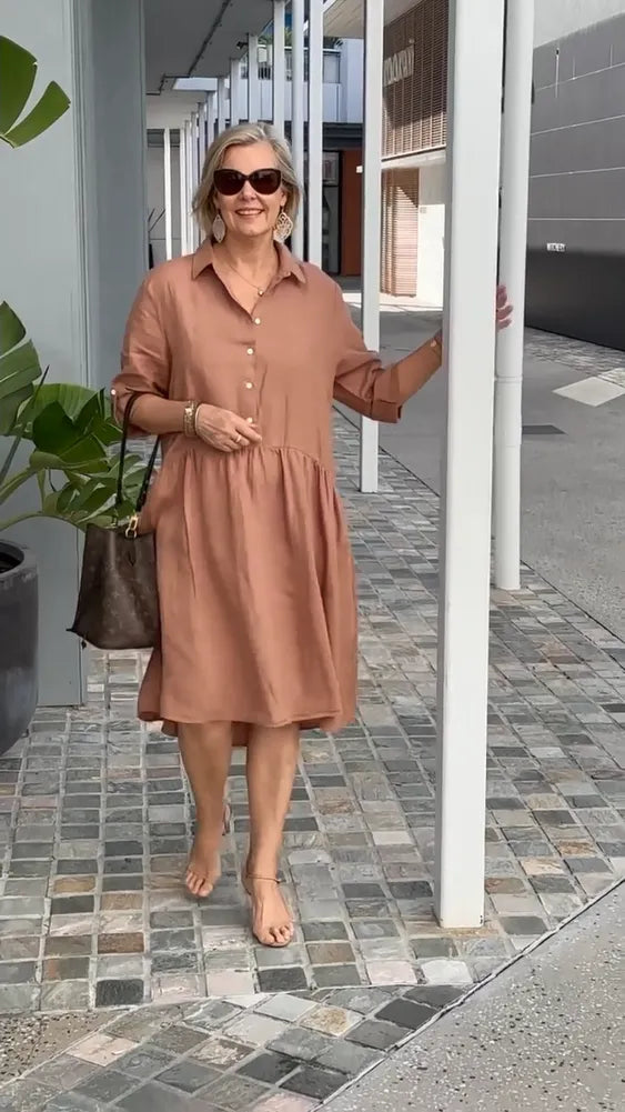 Lerna - Robe de loisirs en lin doux pour femmes