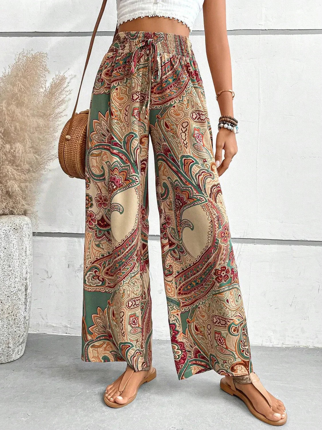 Pantalon taille haute imprimé - Caritta