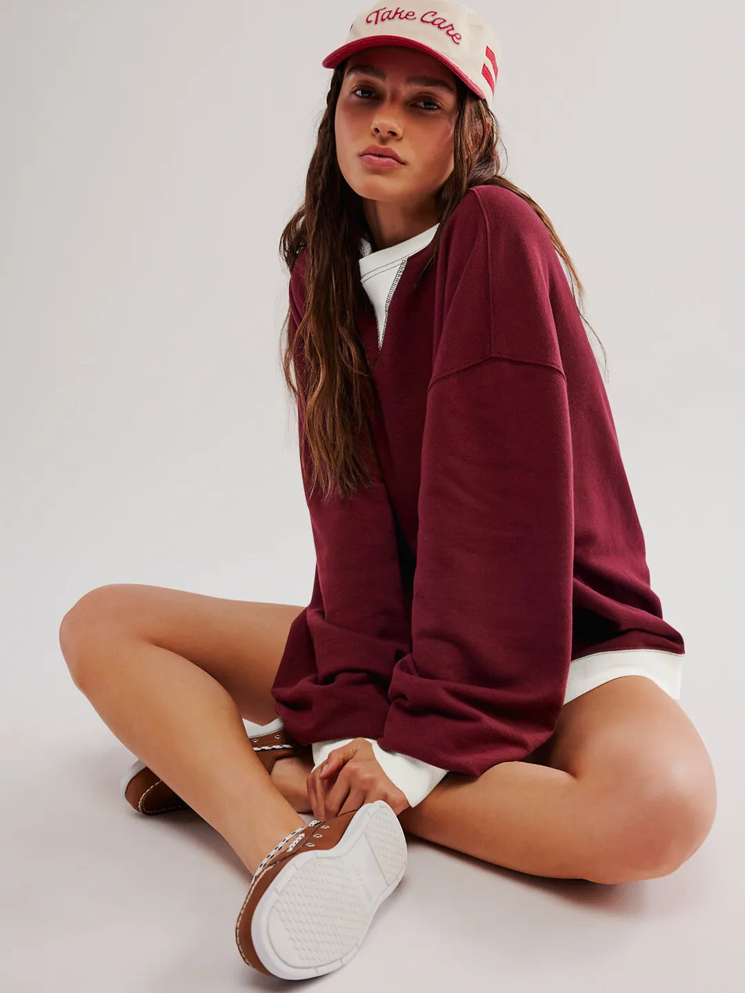 Linda - Pull Sweat Coloré à Manches Lanternes Décontracté