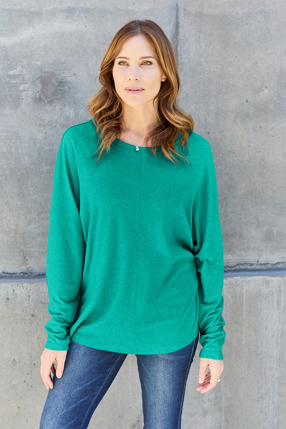 Riley - T-shirt à manches longues et col rond taille complète pour femme