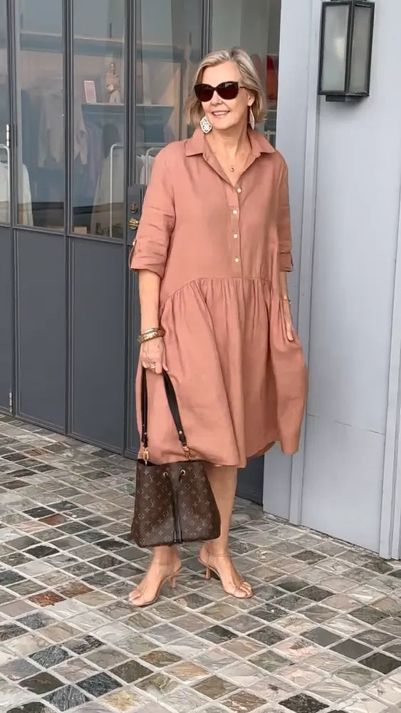 Lerna - Robe de loisirs en lin doux pour femmes