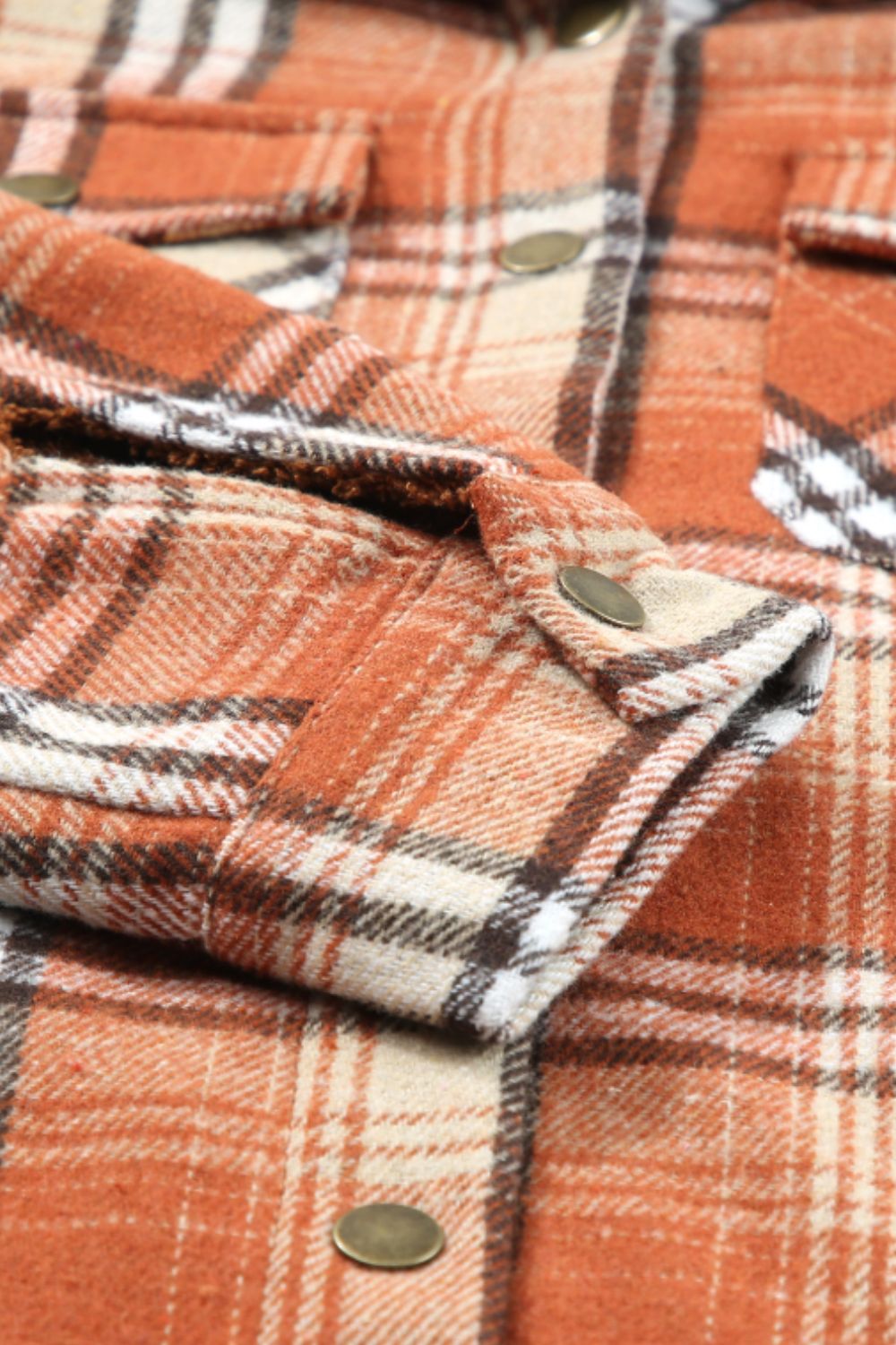 Mira - Veste à carreaux boutonnée avec capuche et manches longues pour femme