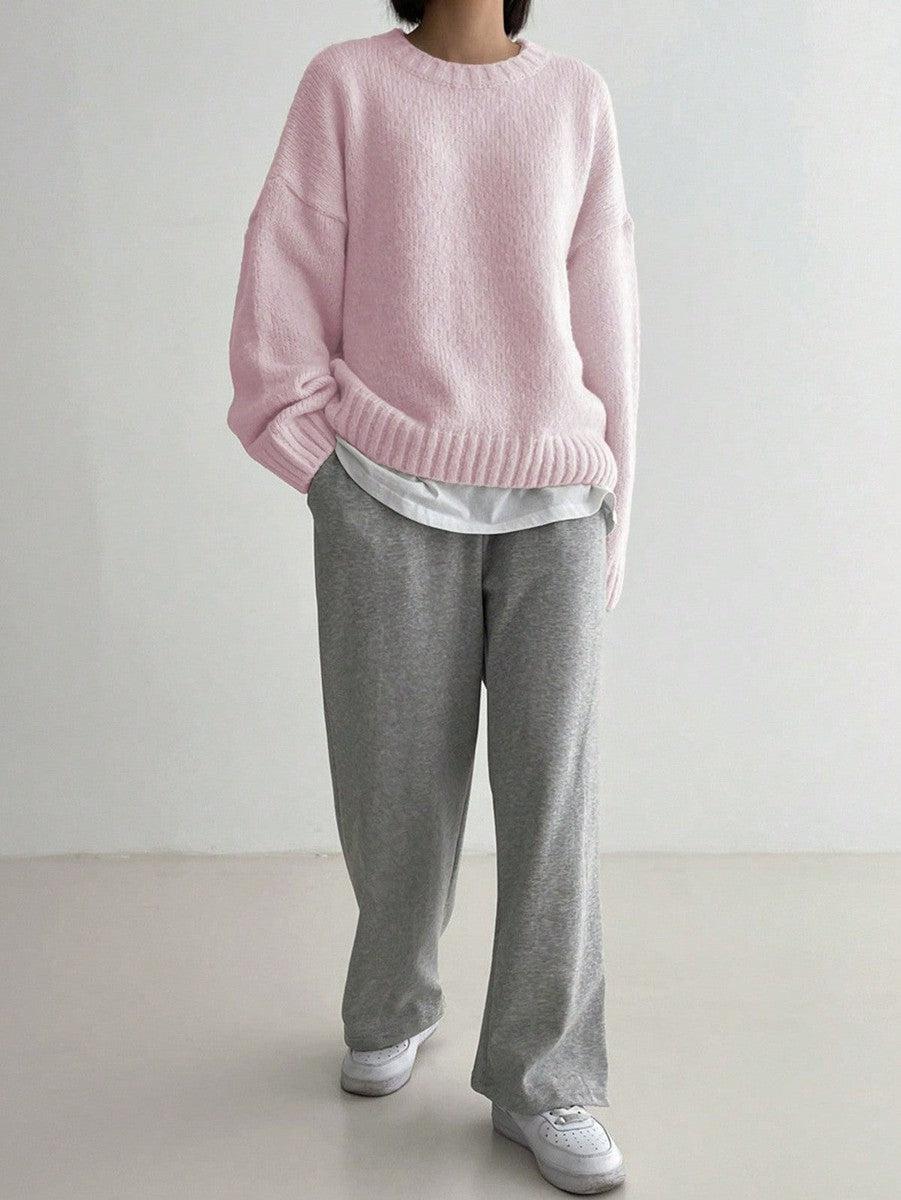 Pull d'hiver uni rose - Shantal