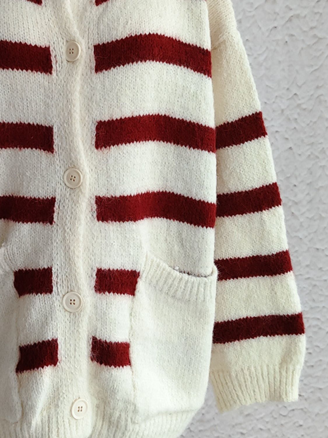 Lea - Cardigan à rayures boutonné et manches longues pour femme