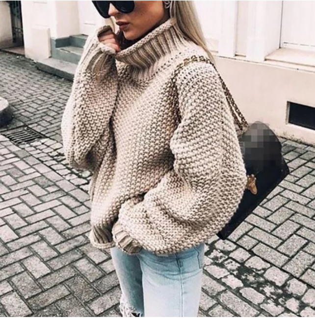 Lyla - Pull Col Roulé Oversize Confortable pour Femmes