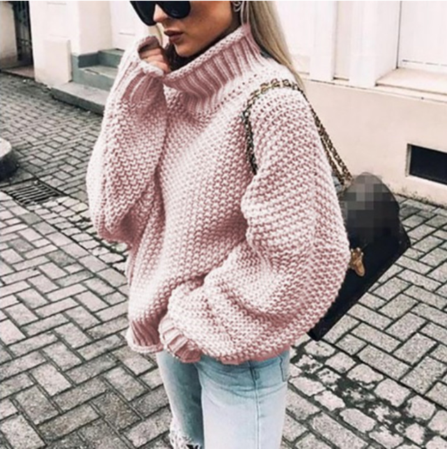 Lyla - Pull Col Roulé Oversize Confortable pour Femmes