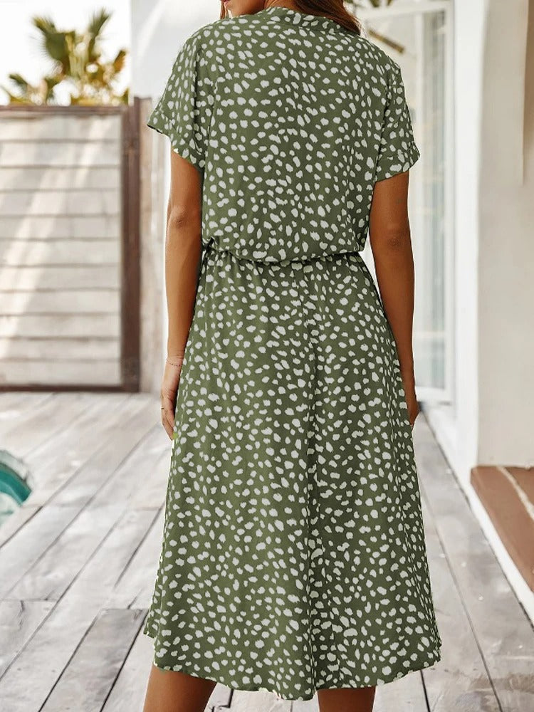 Robe mi-longue élégante imprimée - Sheba