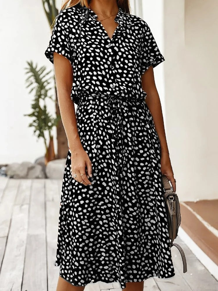 Robe mi-longue élégante imprimée - Sheba