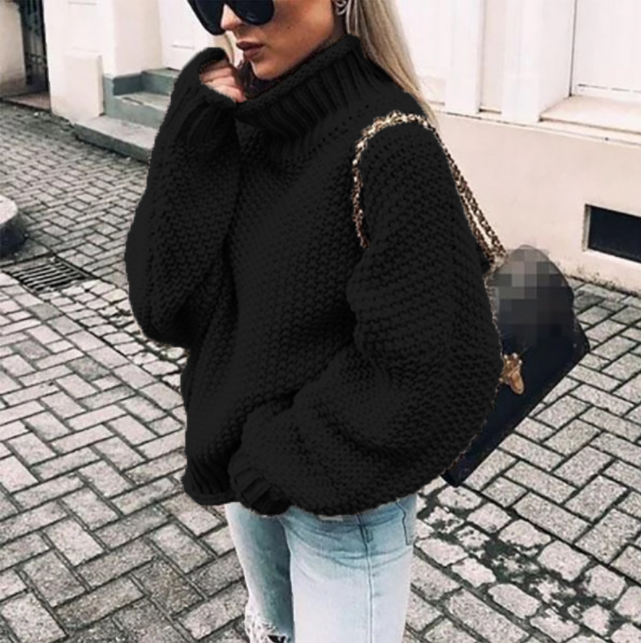 Lyla - Pull Col Roulé Oversize Confortable pour Femmes
