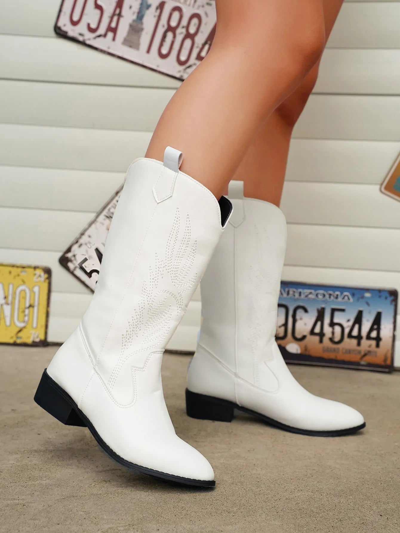 Pauline - Bottes De Cow-Boy En Cuir Avec Doublure Souple
